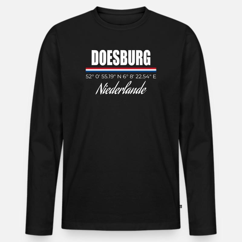 Doesburg - Männer Premium Bio Langarmshirt - Schwarz