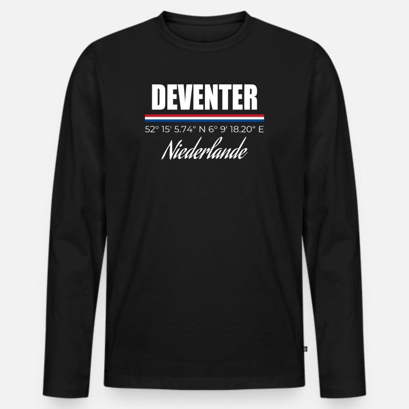 Deventer - Männer Premium Bio Langarmshirt - Schwarz