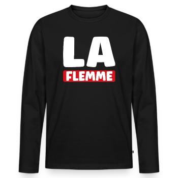 Faul - Männer Premium Bio Langarmshirt - Schwarz - Vorne - Nico (187cm)