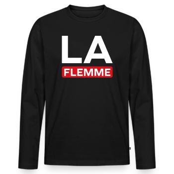 Faul - Männer Premium Bio Langarmshirt - Schwarz - Vorne - Nico (187cm)
