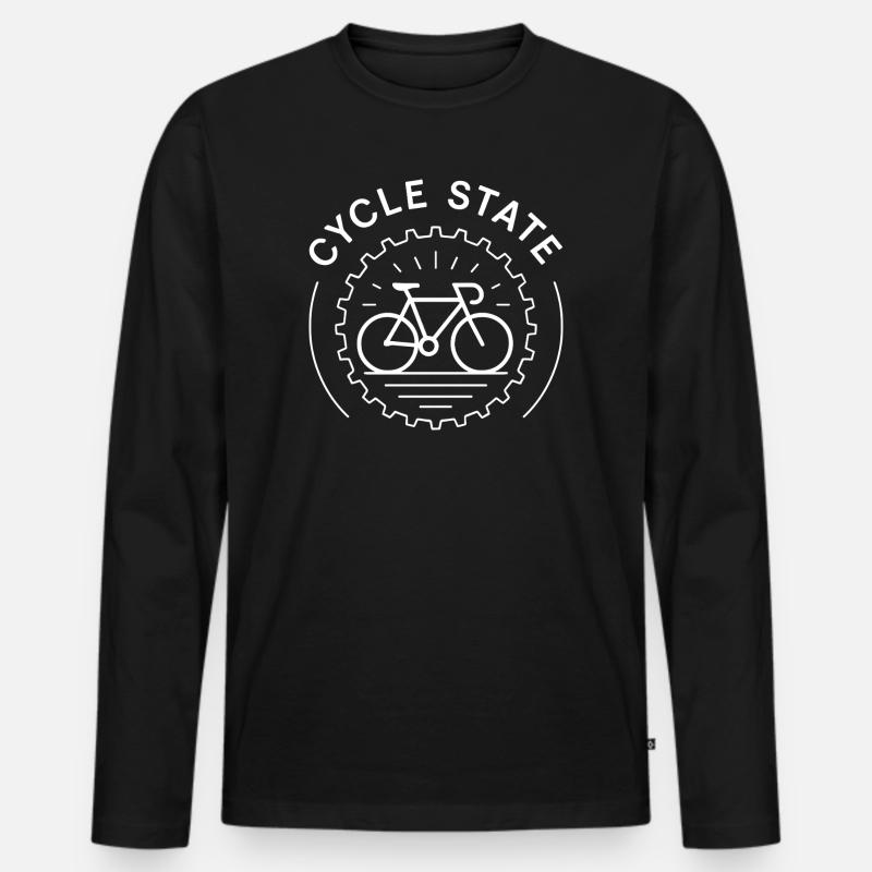 Cycle State - Männer Premium Bio Langarmshirt - Schwarz