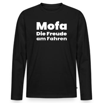 Mobylette - T-shirt manches longues Premium bio Homme - noir - Devant - Nico (187cm)
