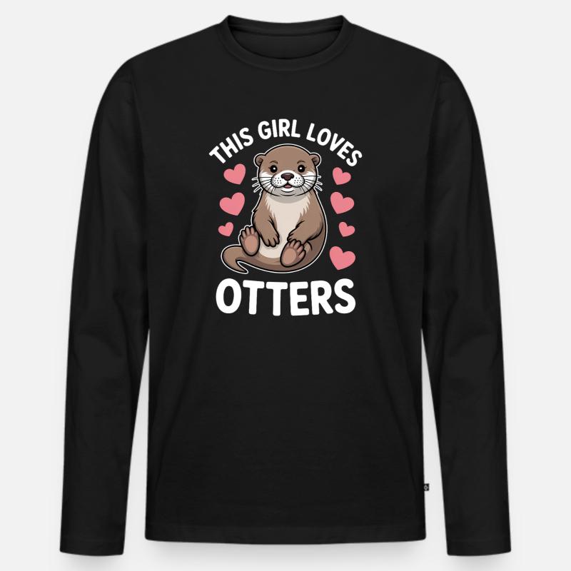 Otter Spruch Mädchen Lustiges Otter Geschenk - Männer Premium Bio Langarmshirt - Schwarz