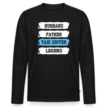Taxi Taxi Driver - Men's Premium Organic Long Sleeve Shirt - black - Front - Nico (187cm)
