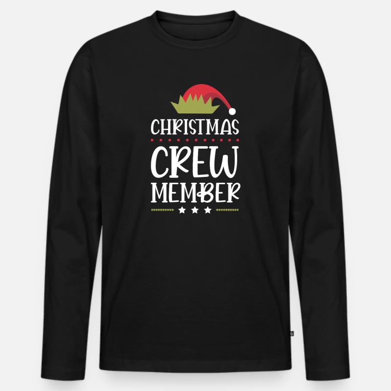 Weihnachten Crew Christmas - Männer Premium Bio Langarmshirt - Schwarz
