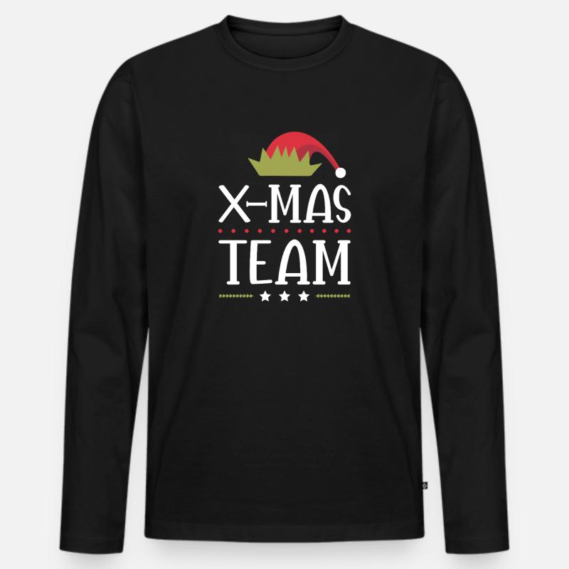 X-Mas Squad - Männer Premium Bio Langarmshirt - Schwarz