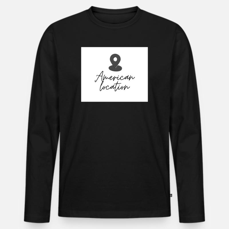 Amerikanischer Standort Pin - Männer Premium Bio Langarmshirt - Schwarz