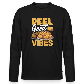 Taters Over Haters Potato - Men's Premium Organic Long Sleeve Shirt - black - Front - Nico (187cm)