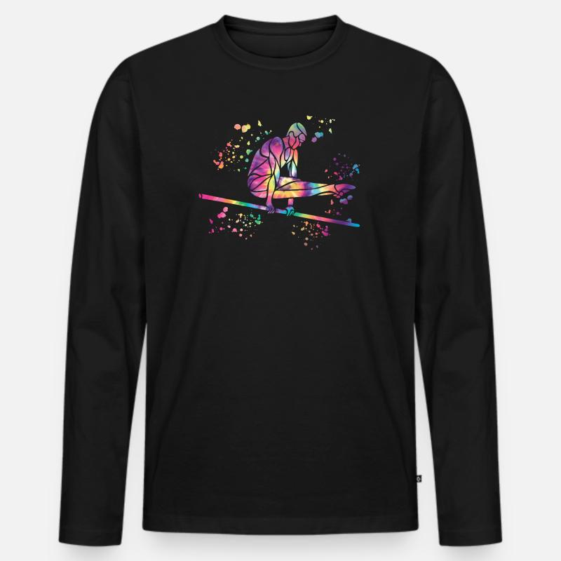 Turnerin Reck Kunstturnen - Männer Premium Bio Langarmshirt - Schwarz