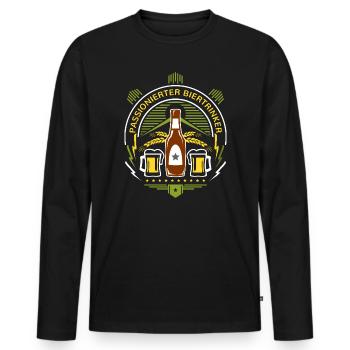 Tasse de bière pour amateurs de bière et buveurs de bière pour un boire de bière - T-shirt manches longues Premium bio Homme - noir - Devant - Nico (187cm)