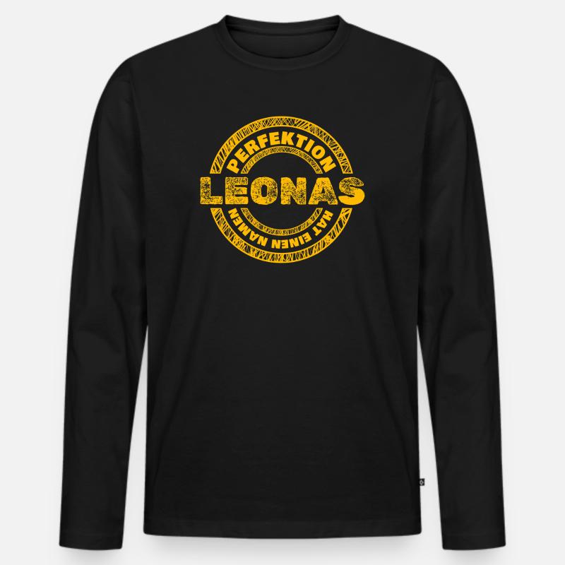 Leonas Leonas - Männer Premium Bio Langarmshirt - Schwarz