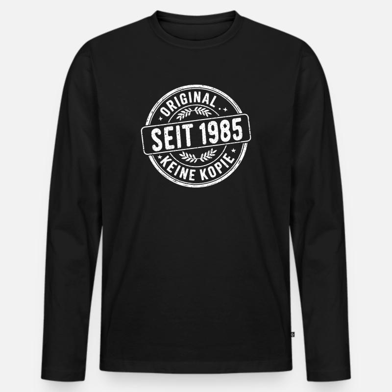 Seit 1985 Original Stempellook - Männer Premium Bio Langarmshirt - Schwarz