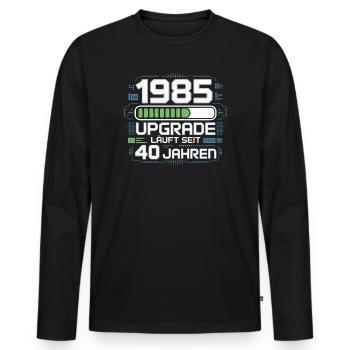 1985 Upgrade Läuft Seit 40 Jahren - Männer Premium Bio Langarmshirt - Schwarz - Vorne - Nico (187cm)