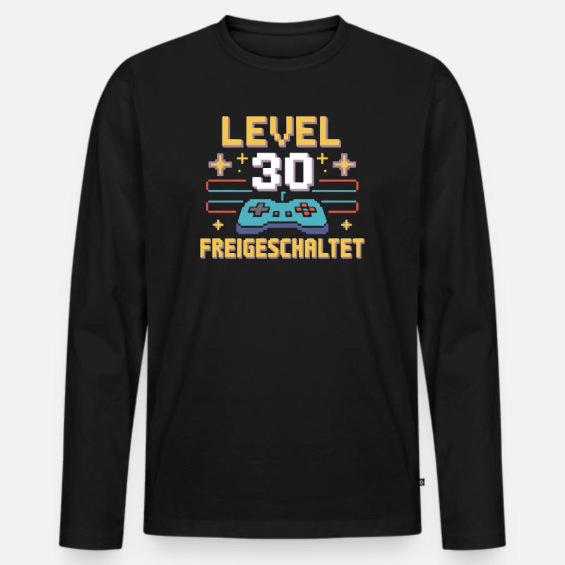 Level 30 Freigeschaltet Controller - Männer Premium Bio Langarmshirt - Schwarz