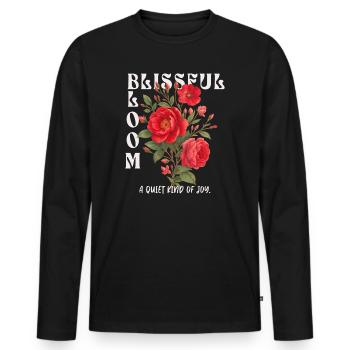 Blissful Bloom – Paix et beauté combinées - T-shirt manches longues Premium bio Homme - noir - Devant - Nico (187cm)