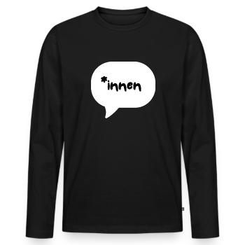 *inside - Men's Premium Organic Long Sleeve Shirt - black - Front - Nico (187cm)
