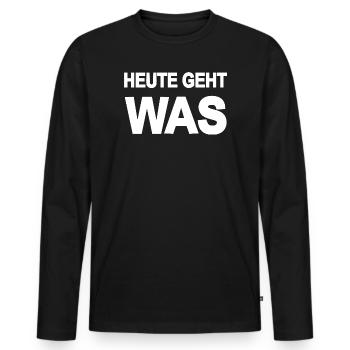 Lustig - Männer Premium Bio Langarmshirt - Schwarz - Vorne - Nico (187cm)