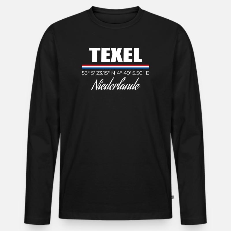 Texel - Männer Premium Bio Langarmshirt - Schwarz