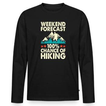 Hiking Hiker Mountaineer Gift - Men's Premium Organic Long Sleeve Shirt - black - Front - Nico (187cm)