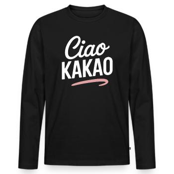Ciao Cocoa Hot Chocolate Hot Chocolate Goodbye - Men's Premium Organic Long Sleeve Shirt - black - Front - Nico (187cm)