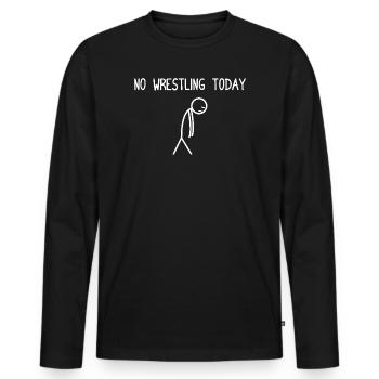 Pas de lutte aujourd’hui lustiges Lutteur - T-shirt manches longues Premium bio Homme - noir - Devant - Nico (187cm)