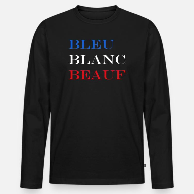 Rindfleisch - Männer Premium Bio Langarmshirt - Schwarz