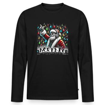 DJ Santa Party Beats - T-shirt manches longues Premium bio Homme - noir - Devant - Nico (187cm)