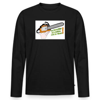 Chainsaw saying work of the saw - Men's Premium Organic Long Sleeve Shirt - black - Front - Nico (187cm)