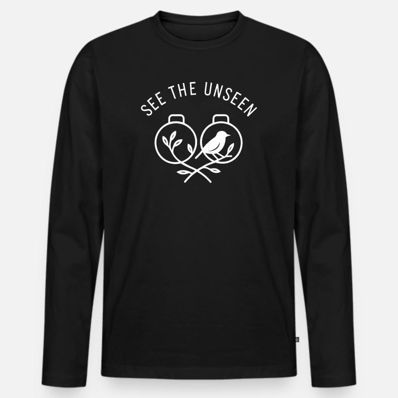Sieh das Unsichtbare - Männer Premium Bio Langarmshirt - Schwarz