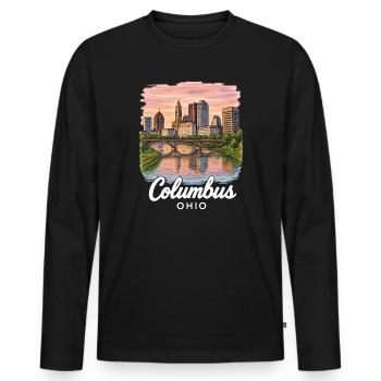 Columbus, Ohio - T-shirt manches longues Premium bio Homme - noir - Devant - Nico (187cm)
