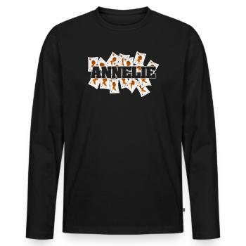 Annelie - T-shirt manches longues Premium bio Homme - noir - Devant - Nico (187cm)