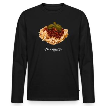 spaghetti - Men's Premium Organic Long Sleeve Shirt - black - Front - Nico (187cm)