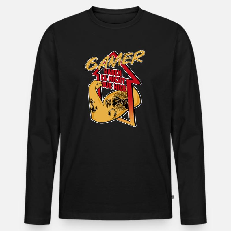 Gaming - Männer Premium Bio Langarmshirt - Schwarz
