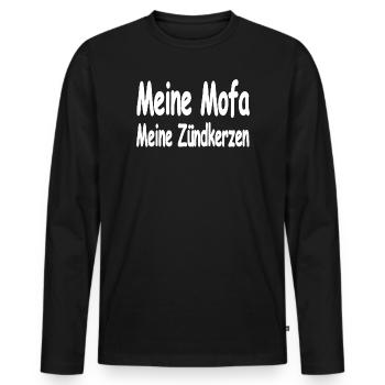 Mobylette - T-shirt manches longues Premium bio Homme - noir - Devant - Nico (187cm)