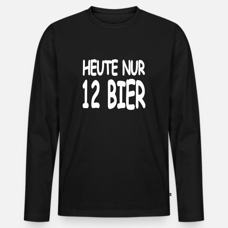 Bier - Männer Premium Bio Langarmshirt - Schwarz