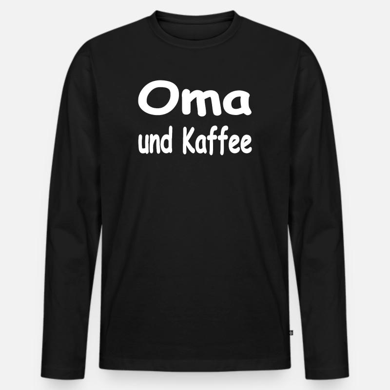 Oma - Männer Premium Bio Langarmshirt - Schwarz
