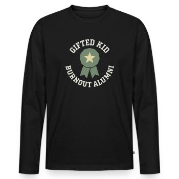 Hochbegabter Burnout-absolvent Mit Akademischem - Männer Premium Bio Langarmshirt - Schwarz - Vorne - Nico (187cm)