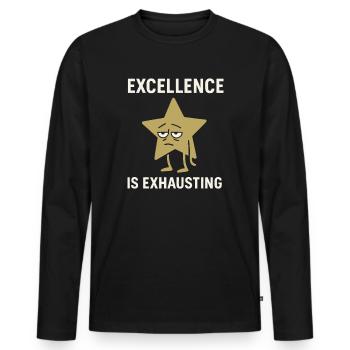 Hochbegabter Burnout-absolvent Mit Akademischem - Männer Premium Bio Langarmshirt - Schwarz - Vorne - Nico (187cm)