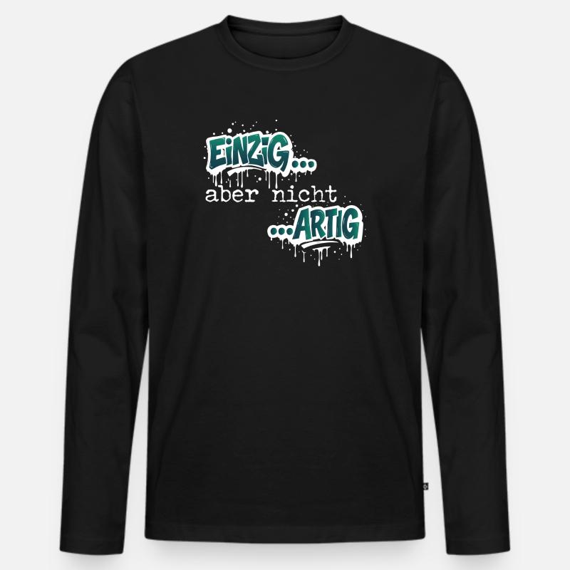 Einzig aber nicht ARTIG - Männer Premium Bio Langarmshirt - Schwarz