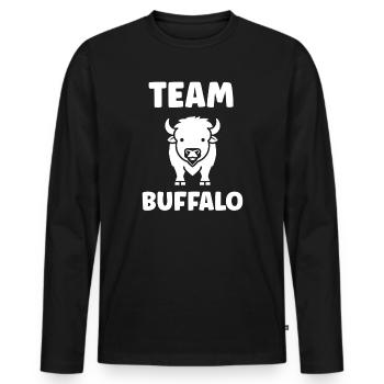 Bison - Männer Premium Bio Langarmshirt - Schwarz - Vorne - Nico (187cm)