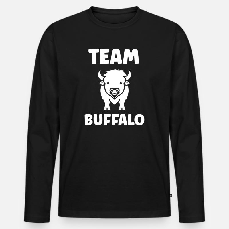 Bison - Männer Premium Bio Langarmshirt - Schwarz