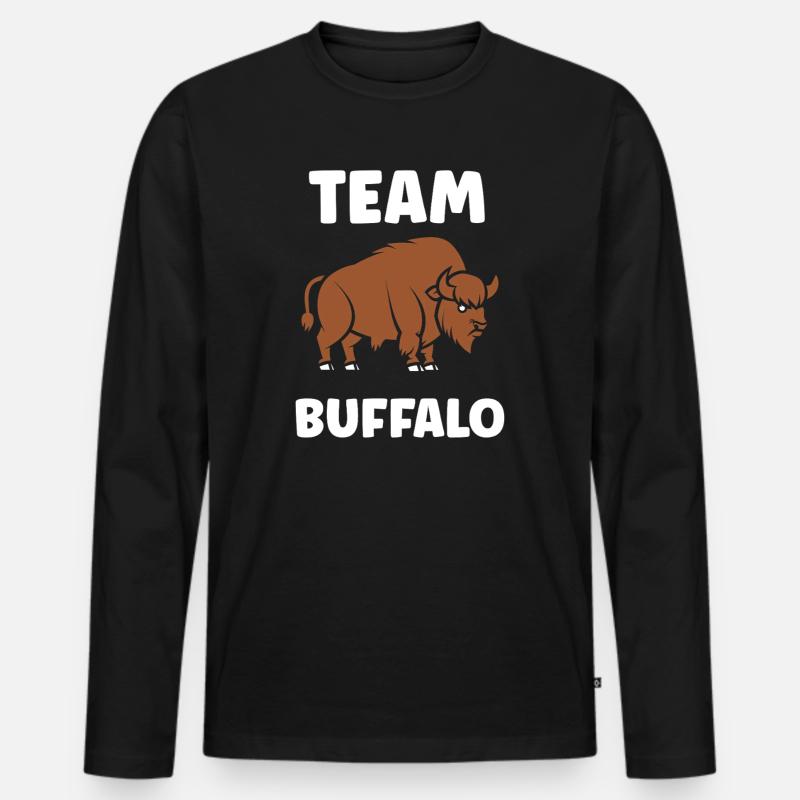 Bison - Männer Premium Bio Langarmshirt - Schwarz