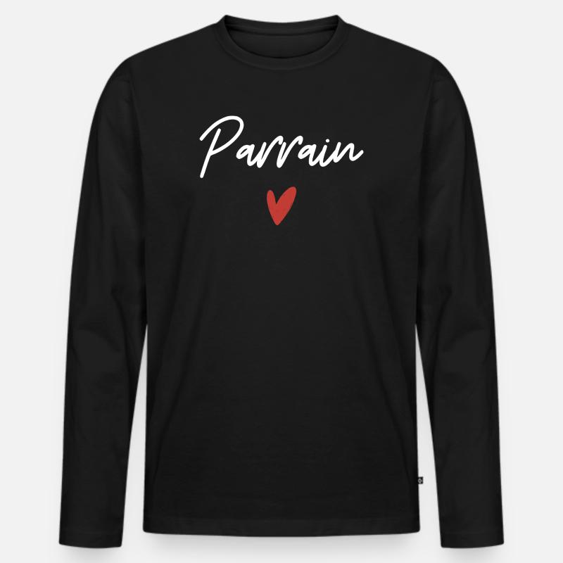 Pate Herz Geschenkidee - Männer Premium Bio Langarmshirt - Schwarz