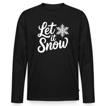 Flocon de neige de Noël Let It Snow - T-shirt manches longues Premium bio Homme - noir - Devant - Nico (187cm)