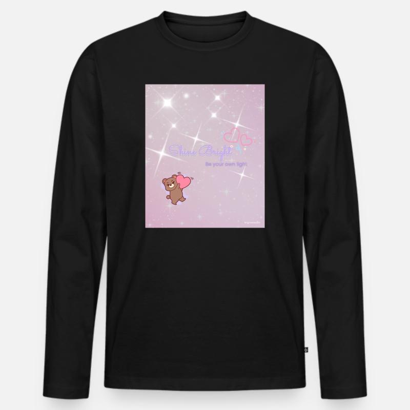 Shine Bright – Be Your Own Light - Männer Premium Bio Langarmshirt - Schwarz