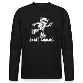 Robot Skate Analog - Men's Premium Organic Long Sleeve Shirt - black - Front - Nico (187cm)