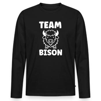 Bison - Männer Premium Bio Langarmshirt - Schwarz - Vorne - Nico (187cm)