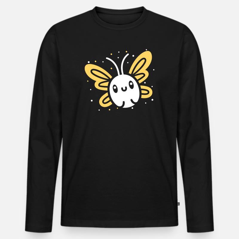 Glühwürmchen - Männer Premium Bio Langarmshirt - Schwarz