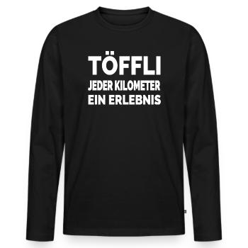 mobylette - T-shirt manches longues Premium bio Homme - noir - Devant - Nico (187cm)