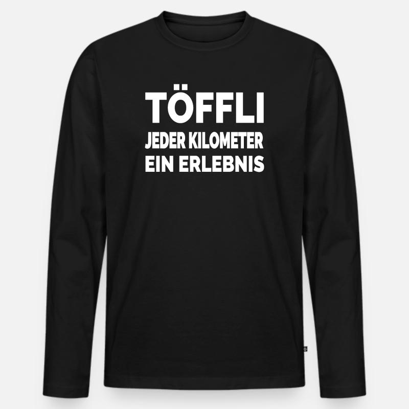 Töffli - Männer Premium Bio Langarmshirt - Schwarz